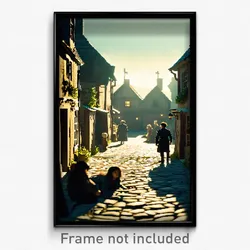 Pixel Art Poster - Modest Hamlet (8 Bit Psychedelic Trippy Video Game Print)