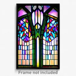 Pixel Art Poster - Shifty Stained Glass (8 Bit Psychedelic Video Game Print)