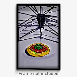 Pixel Art Poster - Complex Wire Frame Tostada (8 Bit Video Game Print)