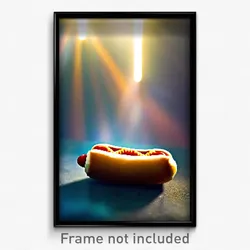 Pixel Art Poster - Voluminous Hot Dog (8 Bit Psychedelic Video Game Print)