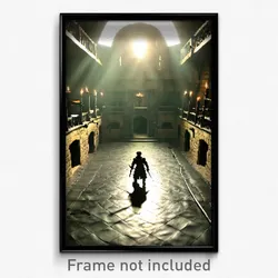 Pixel Art Poster - Wide Dungeon (8 Bit Psychedelic Trippy Video Game Print)