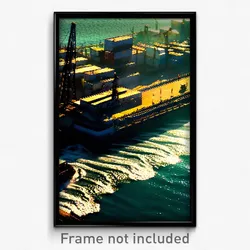 Pixel Art Poster - Frightening Port (8 Bit Psychedelic Trippy Video Game Print)