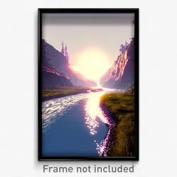 Pixel Art Poster - White Creek (8 Bit Psychedelic Trippy Weird Video Game Print)