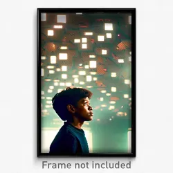 Pixel Art Poster - Puzzling Mind (8 Bit Psychedelic Trippy Video Game Print)