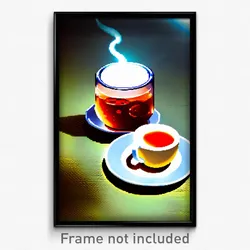 Pixel Art Poster - Round Hot Tea (8 Bit Psychedelic Trippy Video Game Print)
