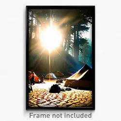 Pixel Art Poster - Cavernous Campsite (8 Bit Psychedelic Video Game Print)