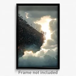 Pixel Art Poster - Thunderous Rookery (8 Bit Psychedelic Video Game Print)