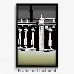 Pixel Art Poster - Drab Balustrade (8 Bit Psychedelic Trippy Video Game Print)