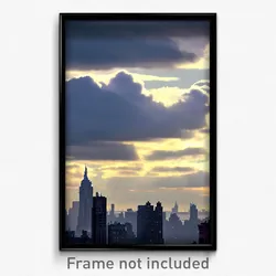 Pixel Art Poster - Cloudy New York (8 Bit Psychedelic Trippy Video Game Print)