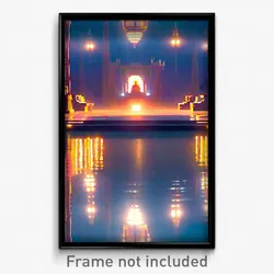 Pixel Art Poster - Reflecting Resting Place (8 Bit Psychedelic Video Game Print)
