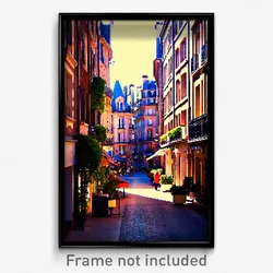 Pixel Art Poster - Showy French City (8 Bit Psychedelic Trippy Video Game Print)