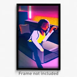 Pixel Art Poster - Alive Couch (8 Bit Psychedelic Trippy Weird Video Game Print)