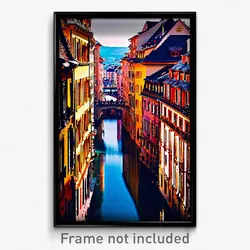 Pixel Art Poster - Gracious European City (8 Bit Psychedelic Video Game Print)