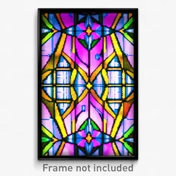 Pixel Art Poster - Kaleidoscopic Stained Glass (8 Bit Video Game Print)