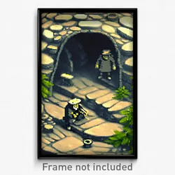 Pixel Art Poster - Muted Dolmen (8 Bit Psychedelic Trippy Video Game Print)