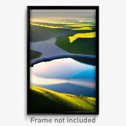 Pixel Art Poster - Flat Reservoir (8 Bit Psychedelic Trippy Video Game Print)