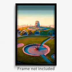 Pixel Art Poster - Circular Fief (8 Bit Psychedelic Trippy Video Game Print)