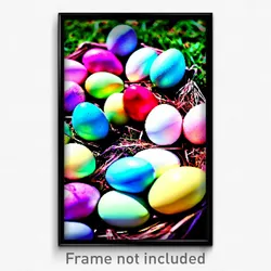 Pixel Art Poster - Unwelcoming Easter Eggs (8 Bit Psychedelic Video Game Print)