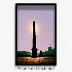 Pixel Art Poster - Lonely Obelisk (8 Bit Psychedelic Trippy Video Game Print)