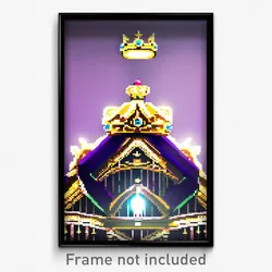 Pixel Art Poster - Complex Crown (8 Bit Psychedelic Trippy Video Game Print)