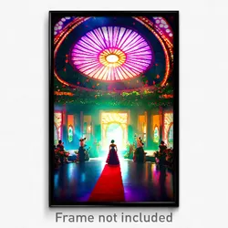 Pixel Art Poster - Bountiful Den (8 Bit Psychedelic Trippy Video Game Print)
