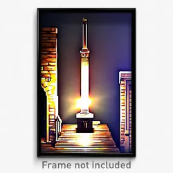 Pixel Art Poster - Antique Chimney (8 Bit Psychedelic Trippy Video Game Print)