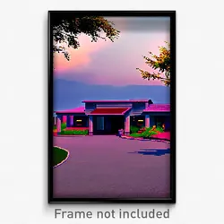 Pixel Art Poster - Outlandish Ranch (8 Bit Psychedelic Trippy Video Game Print)