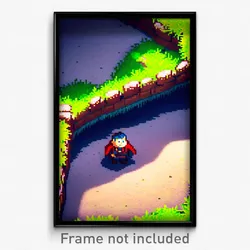Pixel Art Poster - Humble Burrow (8 Bit Psychedelic Trippy Video Game Print)