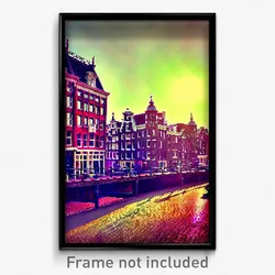 Pixel Art Poster - Shifty Amsterdam (8 Bit Psychedelic Trippy Video Game Print)