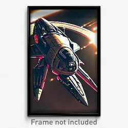 Pixel Art Poster - Impeccable Spaceship (8 Bit Psychedelic Video Game Print)