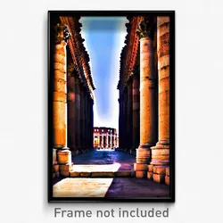 Pixel Art Poster - Gregarious Colosseum (8 Bit Psychedelic Video Game Print)