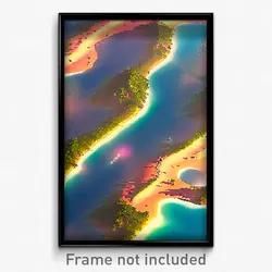 Pixel Art Poster - Unkempt Atoll (8 Bit Psychedelic Trippy Video Game Print)