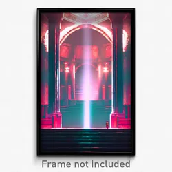Pixel Art Poster - Mysterious Cistern (8 Bit Psychedelic Video Game Print)