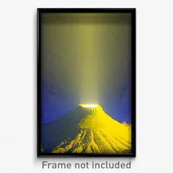 Pixel Art Poster - Yellow Crater (8 Bit Psychedelic Trippy Video Game Print)