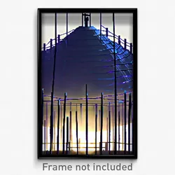 Pixel Art Poster - Complex Wire Frame Mound (8 Bit Psychedelic Video Game Print)
