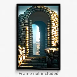 Pixel Art Poster - Interesting Stone (8 Bit Psychedelic Trippy Video Game Print)