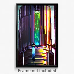 Pixel Art Poster - Liquid Silo (8 Bit Psychedelic Trippy Weird Video Game Print)