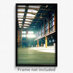 Pixel Art Poster - Reflecting Warehouse (8 Bit Psychedelic Video Game Print)