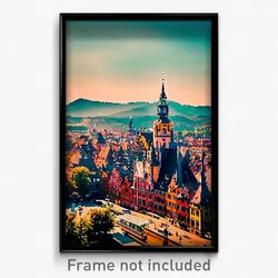 Pixel Art Poster - Thoughtful German City (8 Bit Psychedelic Video Game Print)