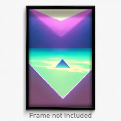 Pixel Art Poster - Triangular Ocean (8 Bit Psychedelic Trippy Video Game Print)