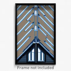 Pixel Art Poster - Animated Dormer (8 Bit Psychedelic Trippy Video Game Print)