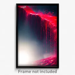 Pixel Art Poster - Red Falls (8 Bit Psychedelic Trippy Weird Video Game Print)
