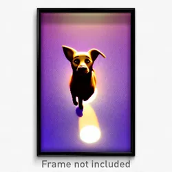 Pixel Art Poster - Imaginary Dog (8 Bit Psychedelic Trippy Video Game Print)