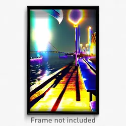 Pixel Art Poster - Flashy Quay (8 Bit Psychedelic Trippy Weird Video Game Print)