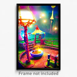 Pixel Art Poster - Whimsical Pit (8 Bit Psychedelic Trippy Video Game Print)