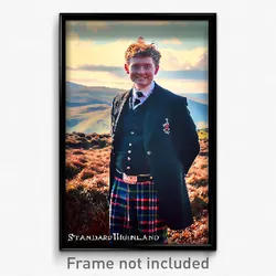 Pixel Art Poster - Standard Highland (8 Bit Psychedelic Trippy Video Game Print)