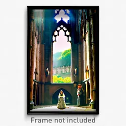 Pixel Art Poster - Beautiful Friary (8 Bit Psychedelic Trippy Video Game Print)