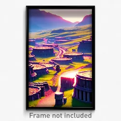 Pixel Art Poster - Incredible Wasteland (8 Bit Psychedelic Video Game Print)