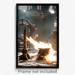 Pixel Art Poster - Elaborate Forge (8 Bit Psychedelic Trippy Video Game Print)