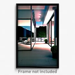 Pixel Art Poster - Modern Terrace (8 Bit Psychedelic Trippy Video Game Print)